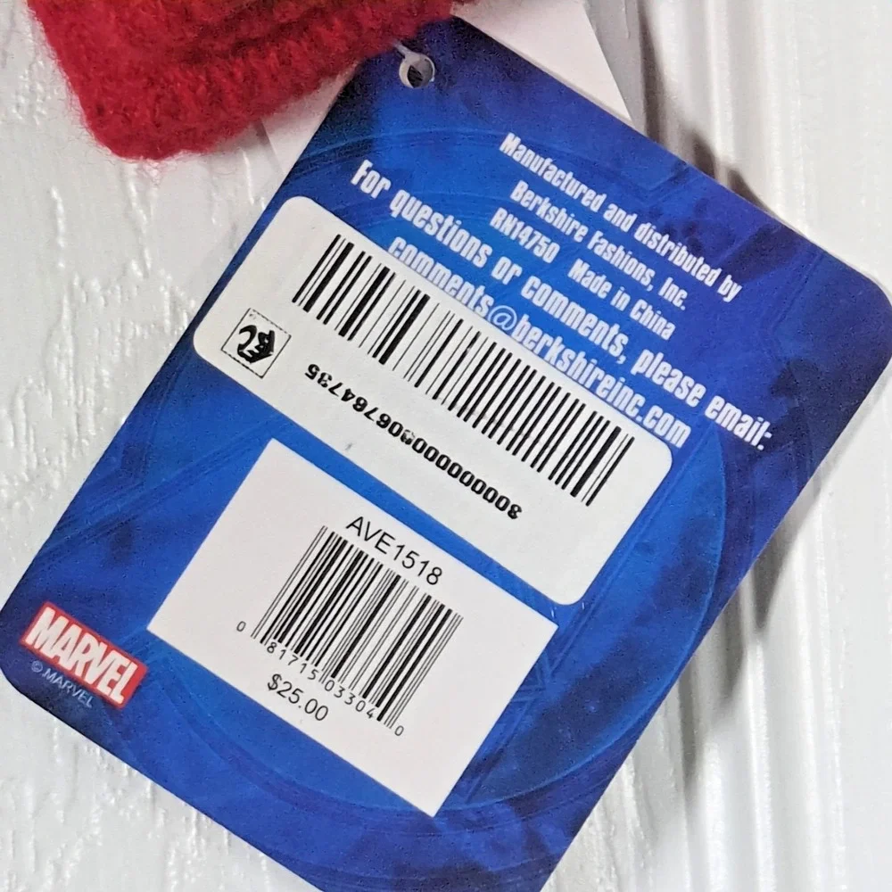 Berkshire Boys Marvel Avengers Beanie Pom Hat and Glove Set One Size Black Red